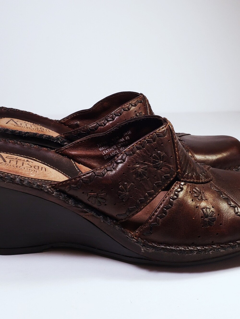 Clarks Leather Wedge Heel Clogs